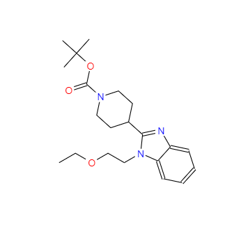 CAS：1181267-36-6，1-哌啶甲酸,4-[1-(2-乙氧基乙基)-1H-苯并咪唑-2-基]-,1,1-二甲基乙基酯 