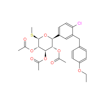 CAS：1018899-03-0，(2S,3S,4R,5S,6R)-2-(4-氯-3-(4-乙氧基苯基）苯基)-6-甲硫基四氢-2H-吡喃-3,4,5-三乙酸酯